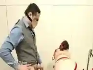 Extreme BDSM butt action with rope and fucker