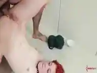 Flogged and ass fucked redhead