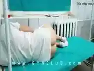 Gyno orgasm on gyno chair