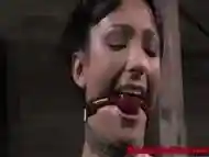 Mouth Gagged Submissive Gets Electrosex