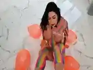 Nasty whore ass fucked by multiple toys and a dick