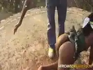 Public outdoor african ebony BDSM hardcore domination