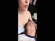 Wife gets double orgasm from breastfeeding her husband