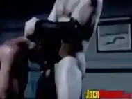 Wrestler dominates his lover as he plays with his huge cock