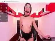 bdsm latina mouth gagged nipple clamps spanking