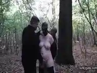 sharing my blindfolded Sub in a forest