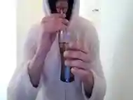 sissy femboy crossdresser self piss drinking